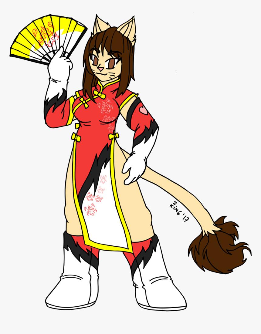 Leona Fanart In Chinese Dress - Cartoon, HD Png Download