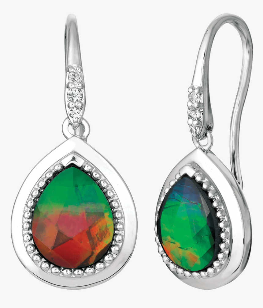 Leona Sterling Silver Topaz Earrings By Korite Ammolite - Korite Ammolite Earrings, HD Png Download