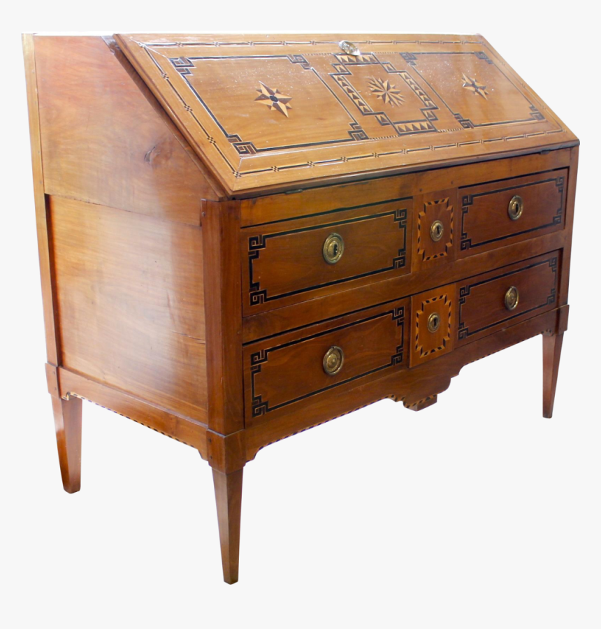Italian Neoclassical Fruitwood Marquetry Desk - End Table, HD Png Download
