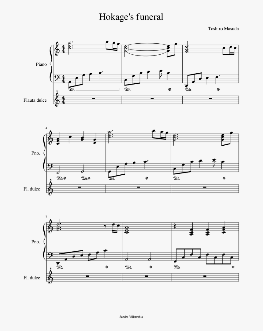 Hokage Funeral Piano Partition, HD Png Download