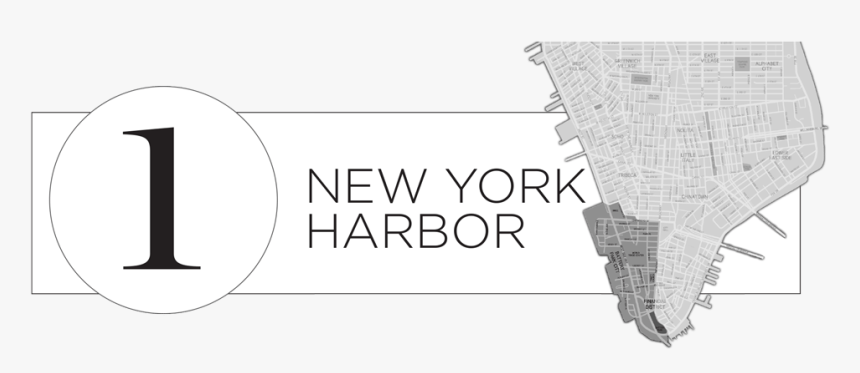 1 Header New York Harbor With Map - Architecture, HD Png Download