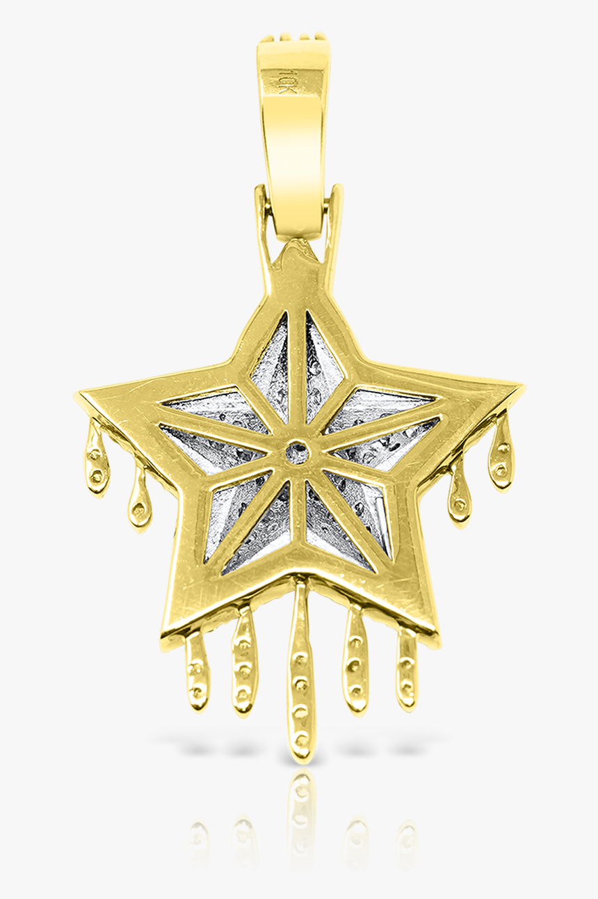 10k Yellow Gold Drip Star Pendant - Locket, HD Png Download