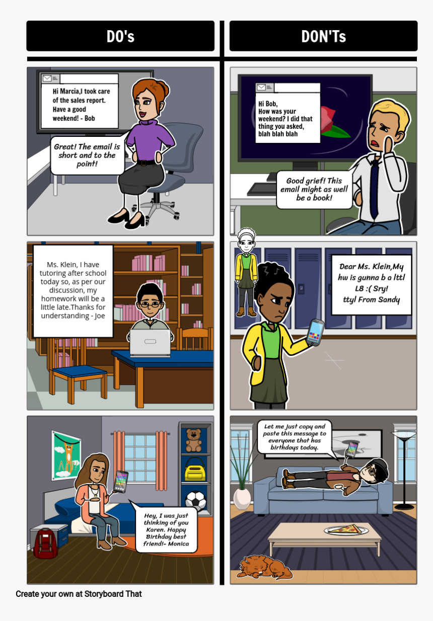 Storyboard Email Dos And Donts, HD Png Download