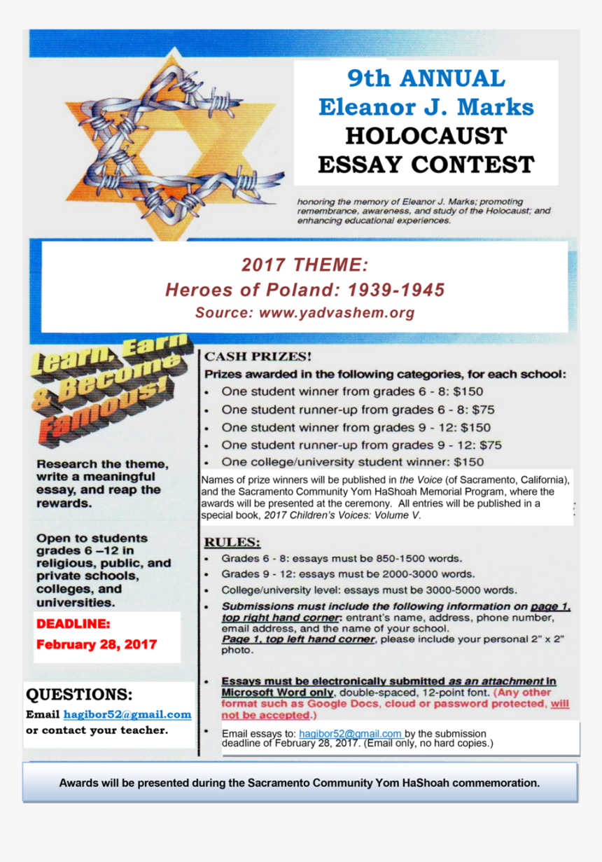 2017 Ejm Essayconttest Flyer - Poster, HD Png Download