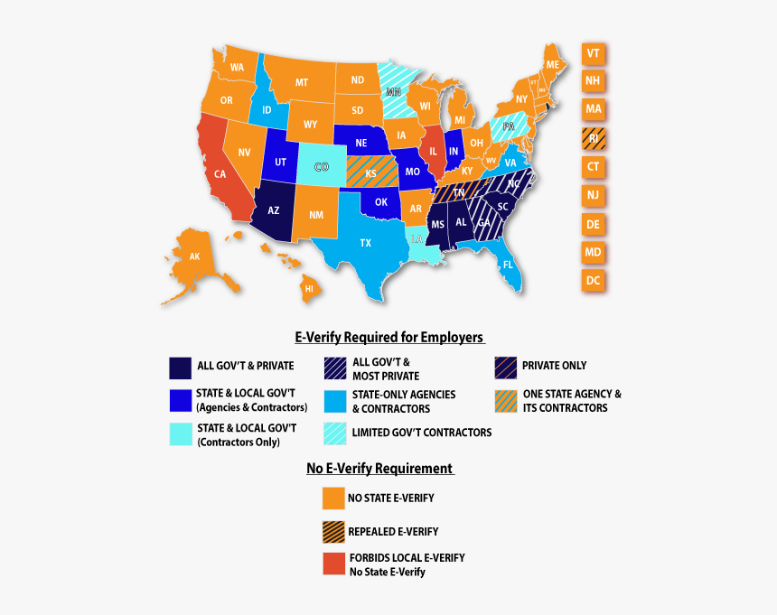 States That Require E Verify 2018, HD Png Download