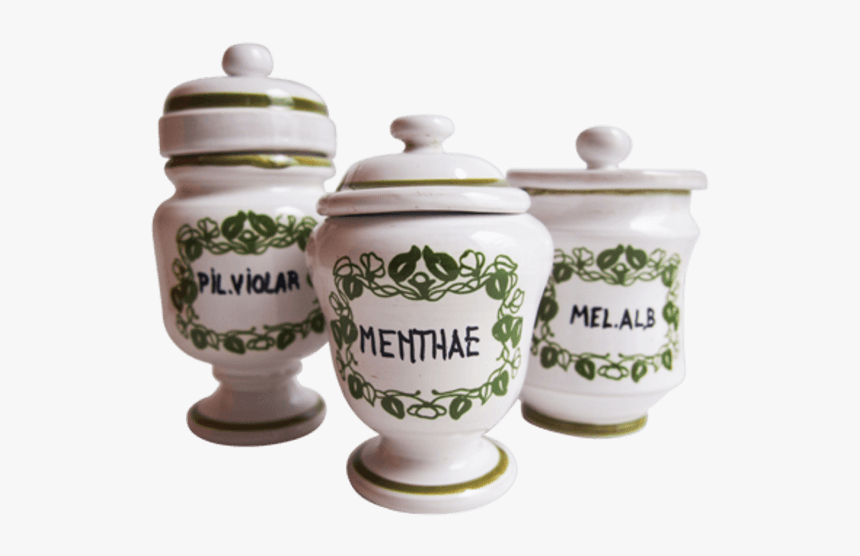 3 Vintage Pharmacy Pots - Ceramic, HD Png Download