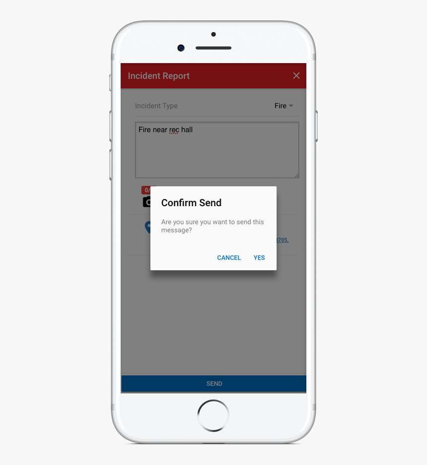 Iphone 7 Silver Vertical Mobile App Incident Send 2017 - Message Sent Mobile App, HD Png Download