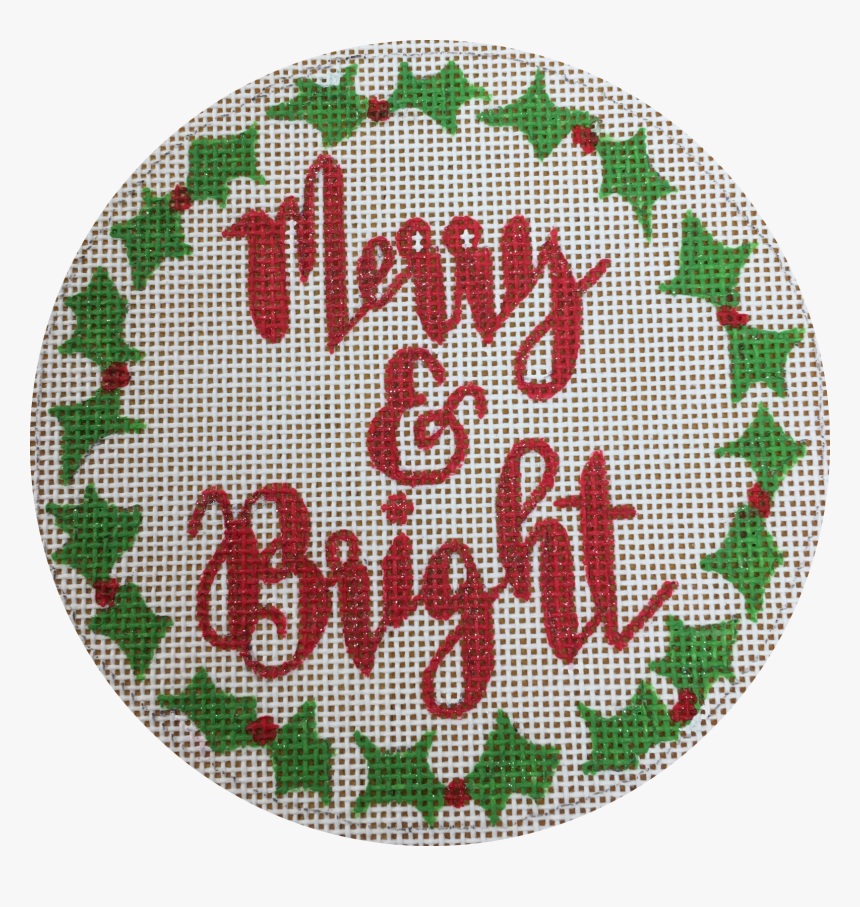 Merry & Bright - Cross-stitch, HD Png Download