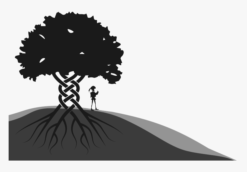 Green Tree Silhouette Png, Transparent Png