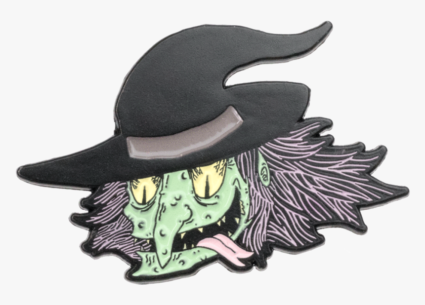 Grinning Witch Enamel Pin - Cartoon, HD Png Download