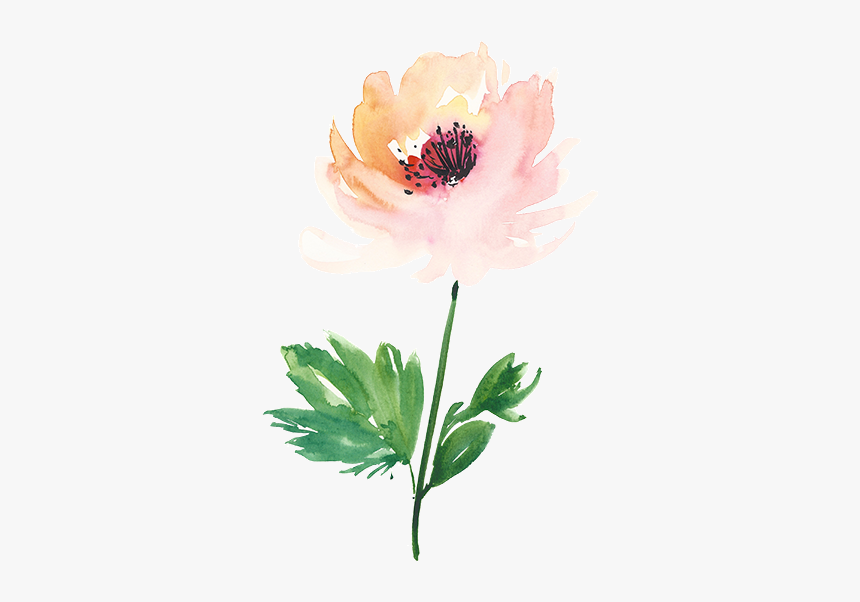 Watercolour Blue Flower Tattoo, HD Png Download