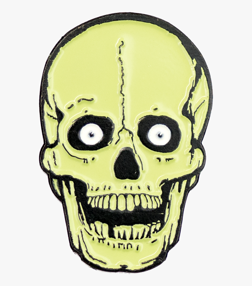Green Skull Enamel Pin - Green Skull Transparent, HD Png Download