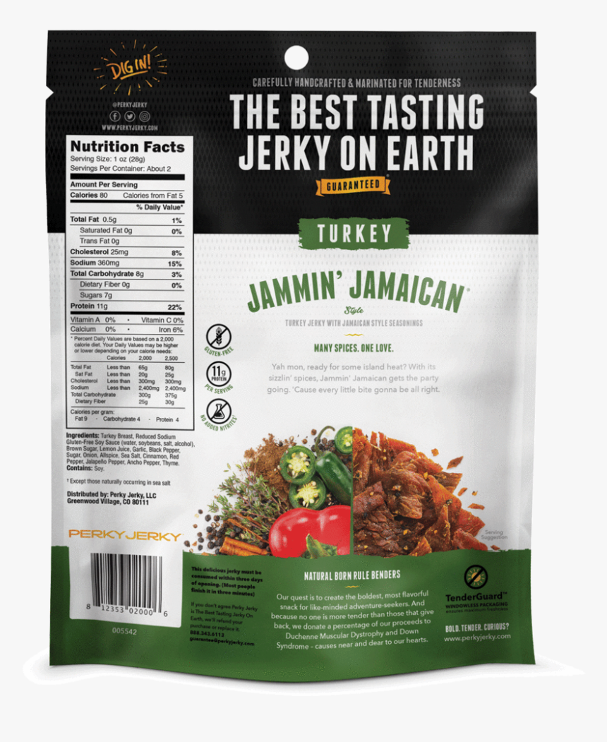 Jamaican Png , Png Download - Perky Jerky Turkey Jamaican Jammin, Transparent Png
