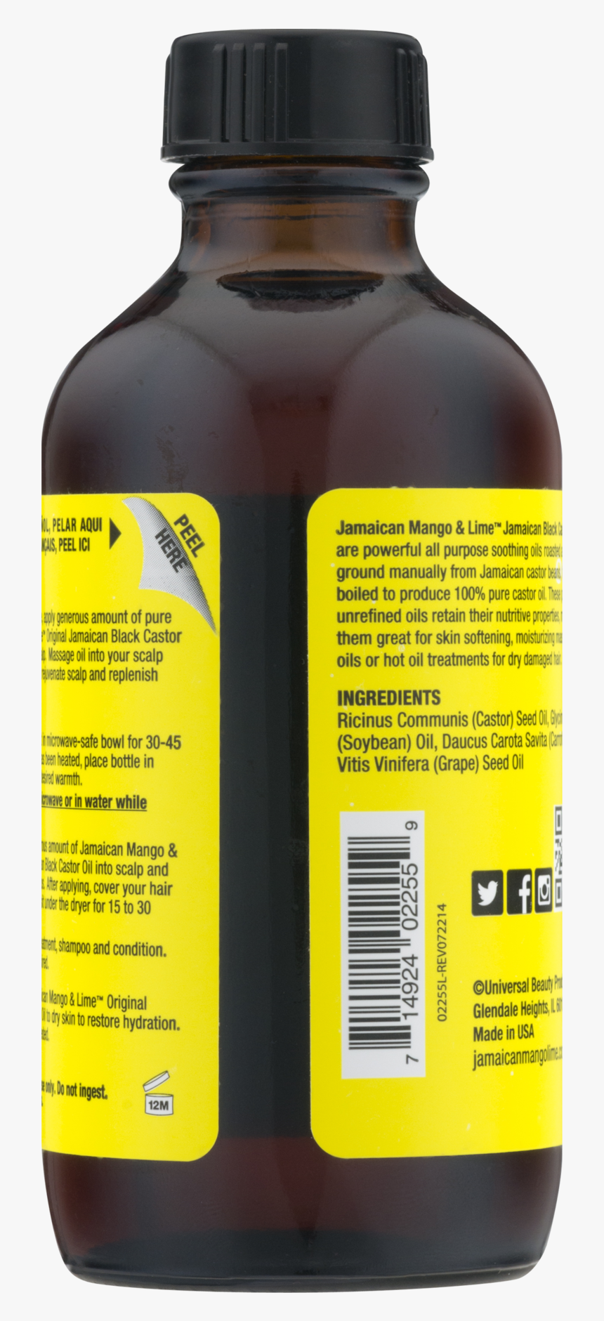 Black Jamaican Castor Oil , Png Download - Glass Bottle, Transparent Png