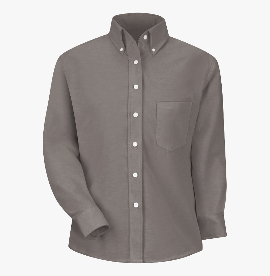 Women S Long Sleeve Executive Oxford Dress Shirt - Button, HD Png Download