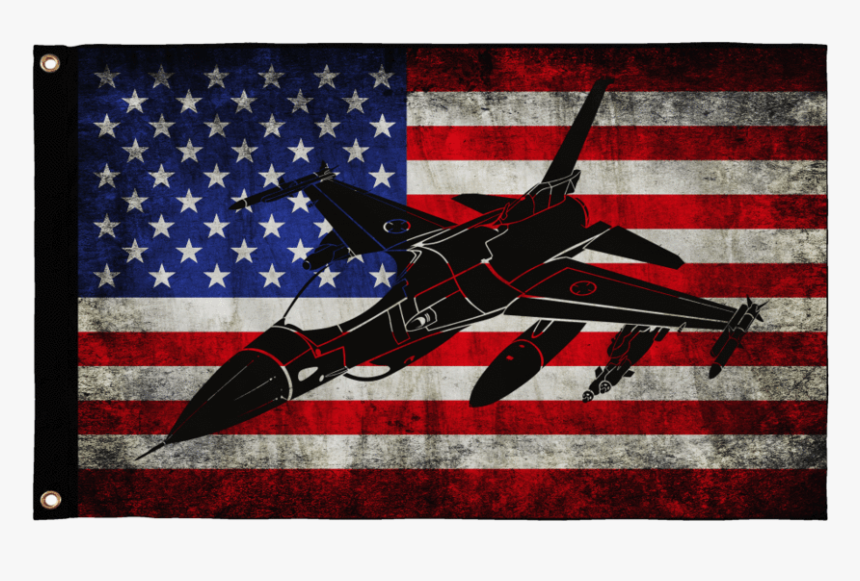 F-16 Viper Wall Flag - Usa Flag, HD Png Download