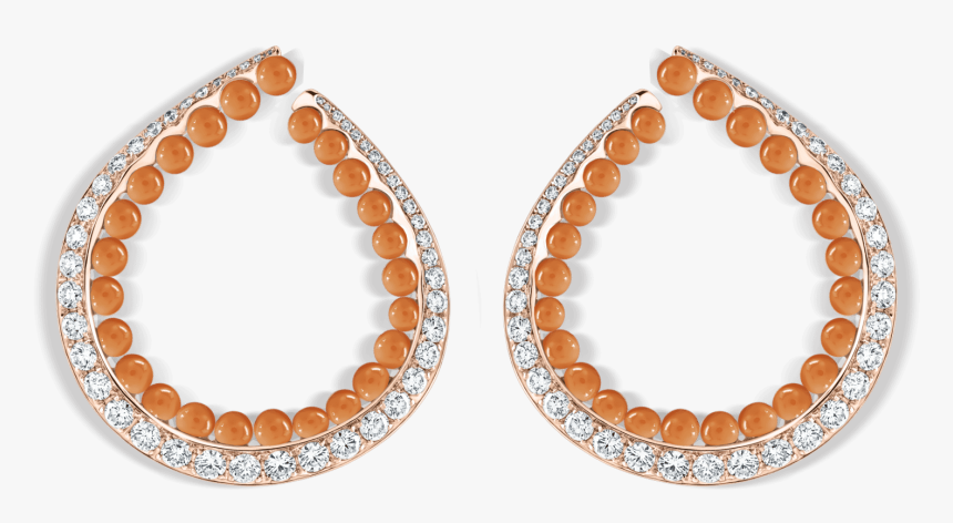 Pearl Rose Hoop Earrings Rose Gold Pr 09 001 - Earrings, HD Png Download