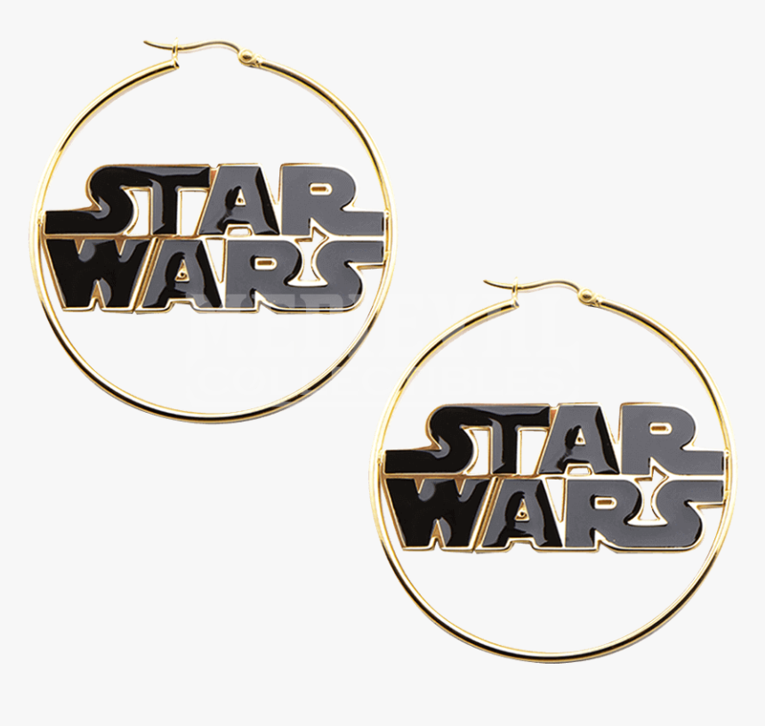 Star Wars Logo Gold Hoop Earrings , Png Download - Gold, Transparent Png