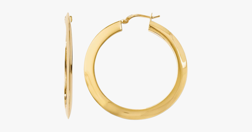 Polished Gold Hoop Earrings - Body Jewelry, HD Png Download