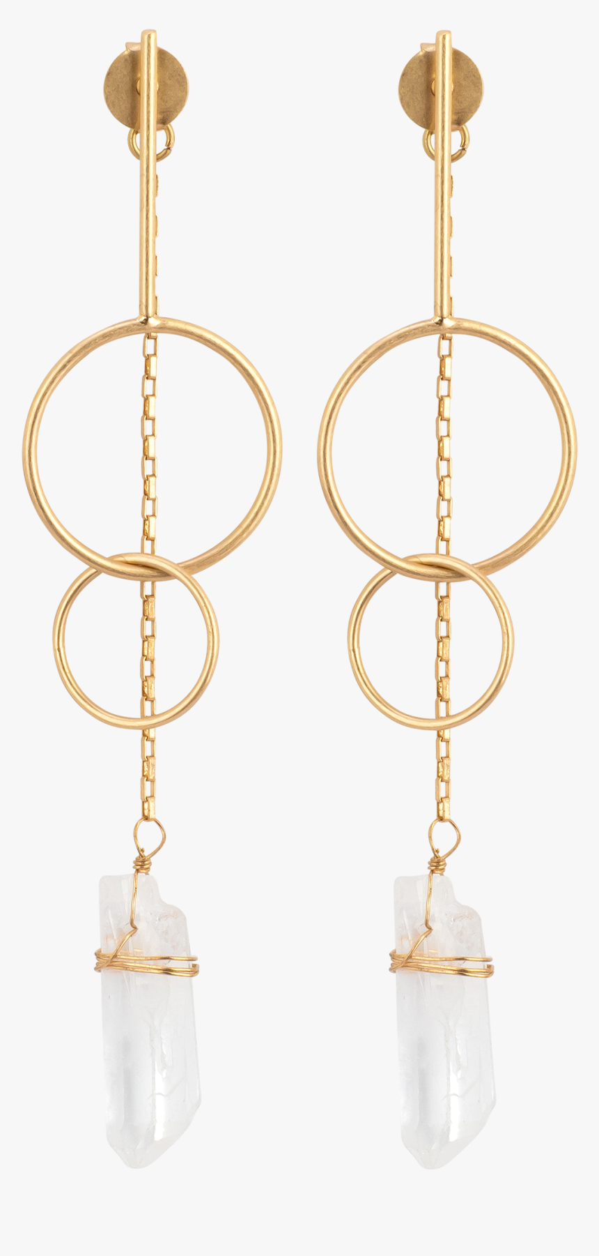 *chains With 2 Gold Hoops Crystal, HD Png Download