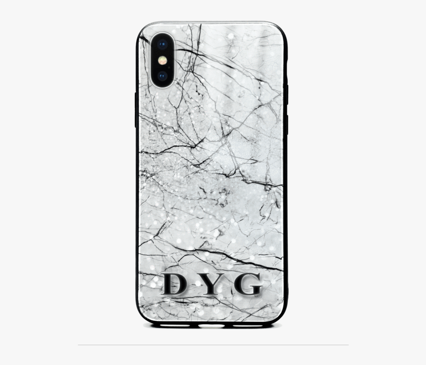 Iphone X Glass Phone Case Personalised With Initials - Iphone, HD Png Download