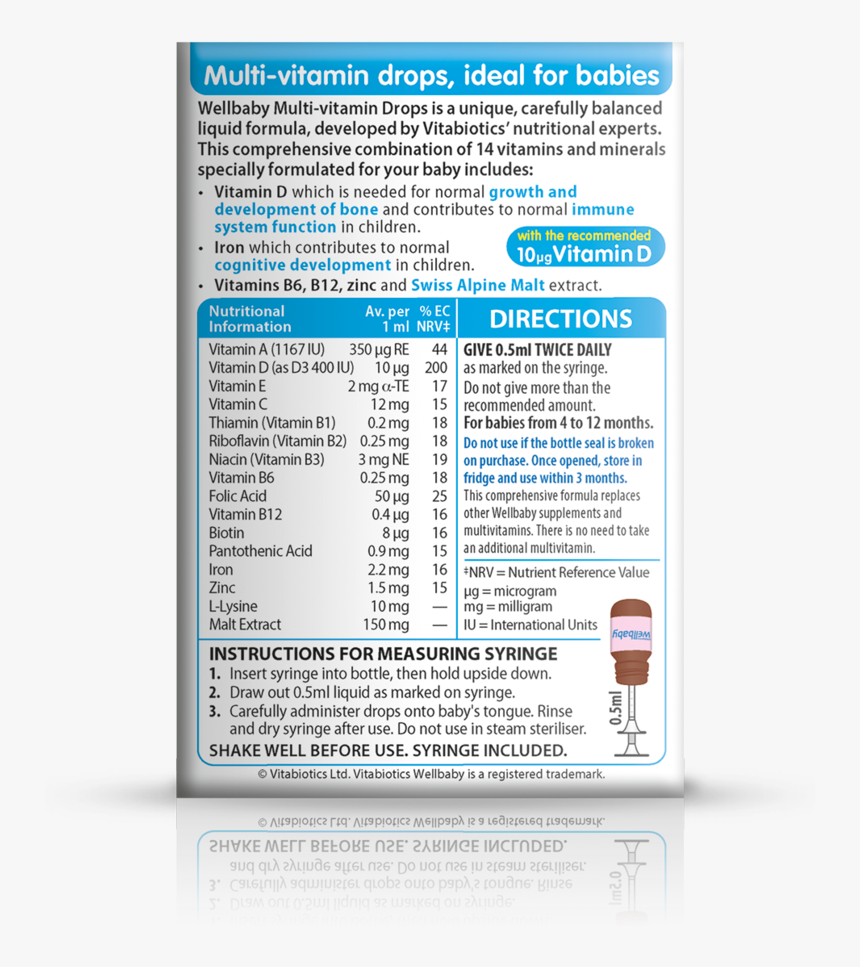 Wellbaby Multi-vitamin Drops Packaging - Wellbaby Drop, HD Png Download