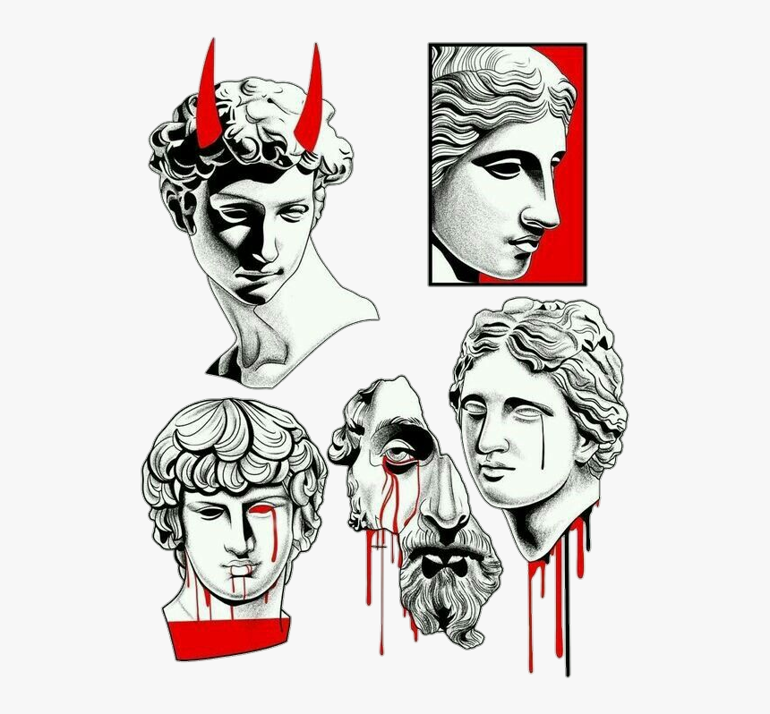 #stickers #png #tumblr #statues #statue - Tattoo, Transparent Png