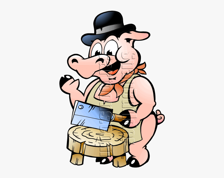 Pig Butcher With Butcher Block - Pig Butcher Logo, HD Png Download