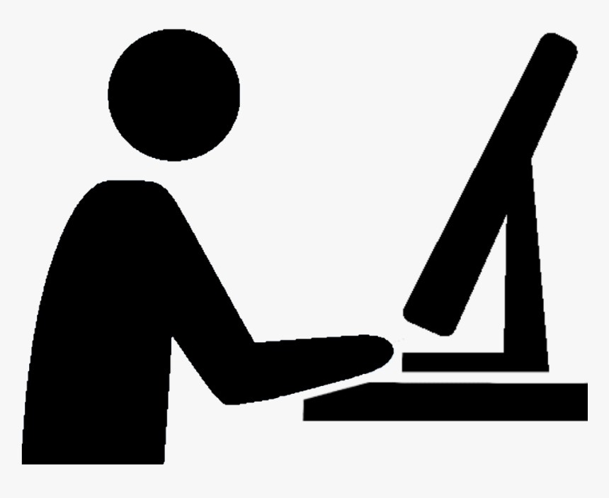 Transparent Dentist Clipart Black And White - User On Computer Icon Png, Png Download