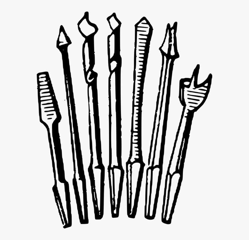 Hand,pitchfork,line - Drill Bits Clipart, HD Png Download