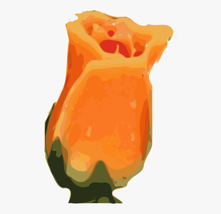 Orange,artifact,vase - Clip Art Single Stem Rose In Orange, HD Png Download