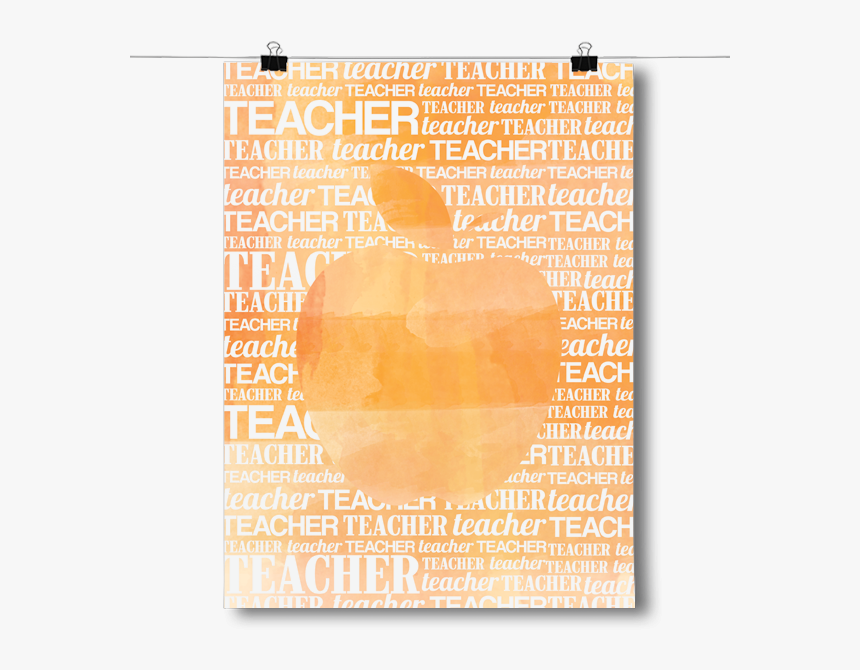Apple Silhouette - Orange Watercolor - Poster, HD Png Download