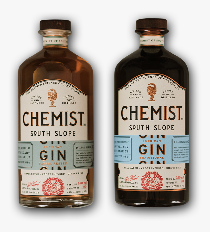 Two Bottles Of Chemist Gin - Chemist Gin, HD Png Download