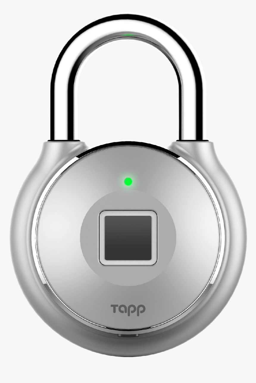 Tapplock One Fingerprint Padlock Silver - Locks With Fingerprint Sensors, HD Png Download