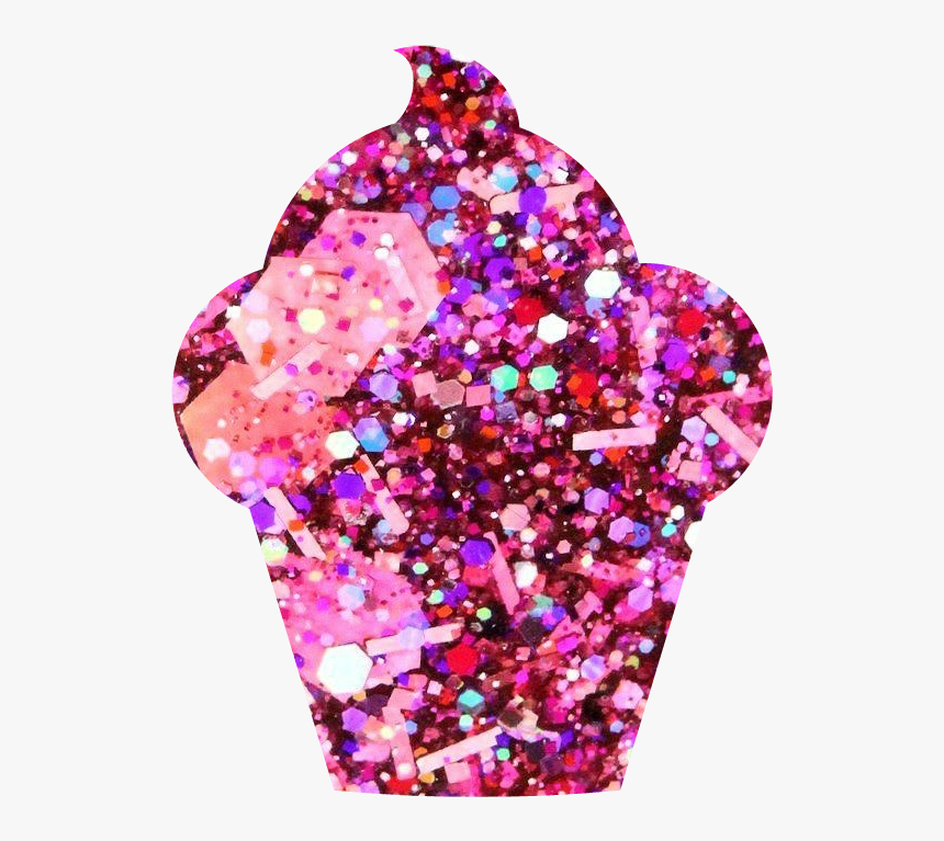 #sticker #tumbrl #tumblr #glitter #pink #muffin #cupcake - Glitter, HD Png Download