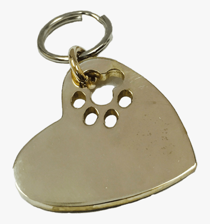 Medium Bronze Heart Cut-out Paw Tag - Keychain, HD Png Download