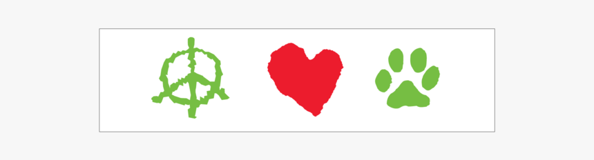 Peace Love Paws Bumper Sticker - Heart, HD Png Download