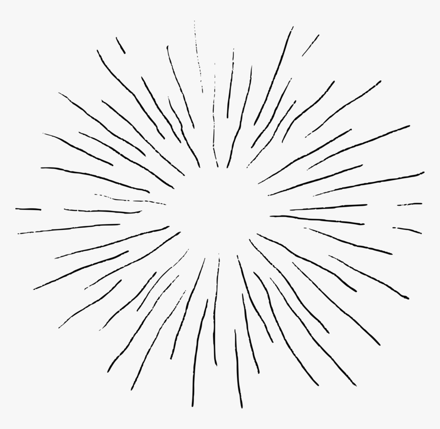 Vintage Starburst Drawing - Line Art, HD Png Download