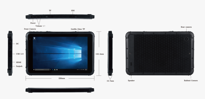 Windows Tablet Rugged Tough Pad Industrial Pc Robust - Led-backlit Lcd Display, HD Png Download