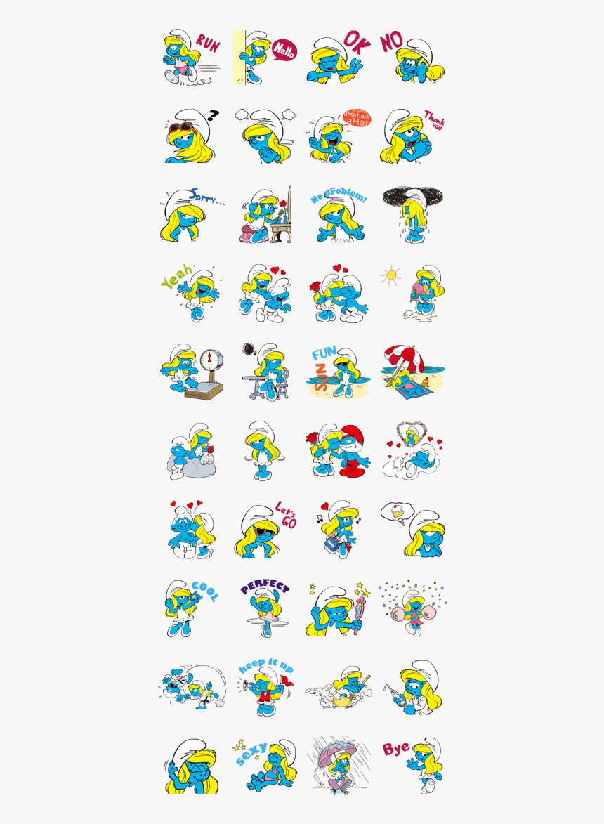 The Smurfette Touch - Stiker Line The Smurft, HD Png Download
