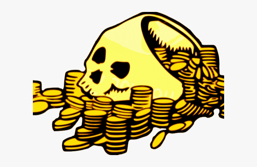Pirate Clipart Sign - Gold Coin Treasure Clip Art, HD Png Download