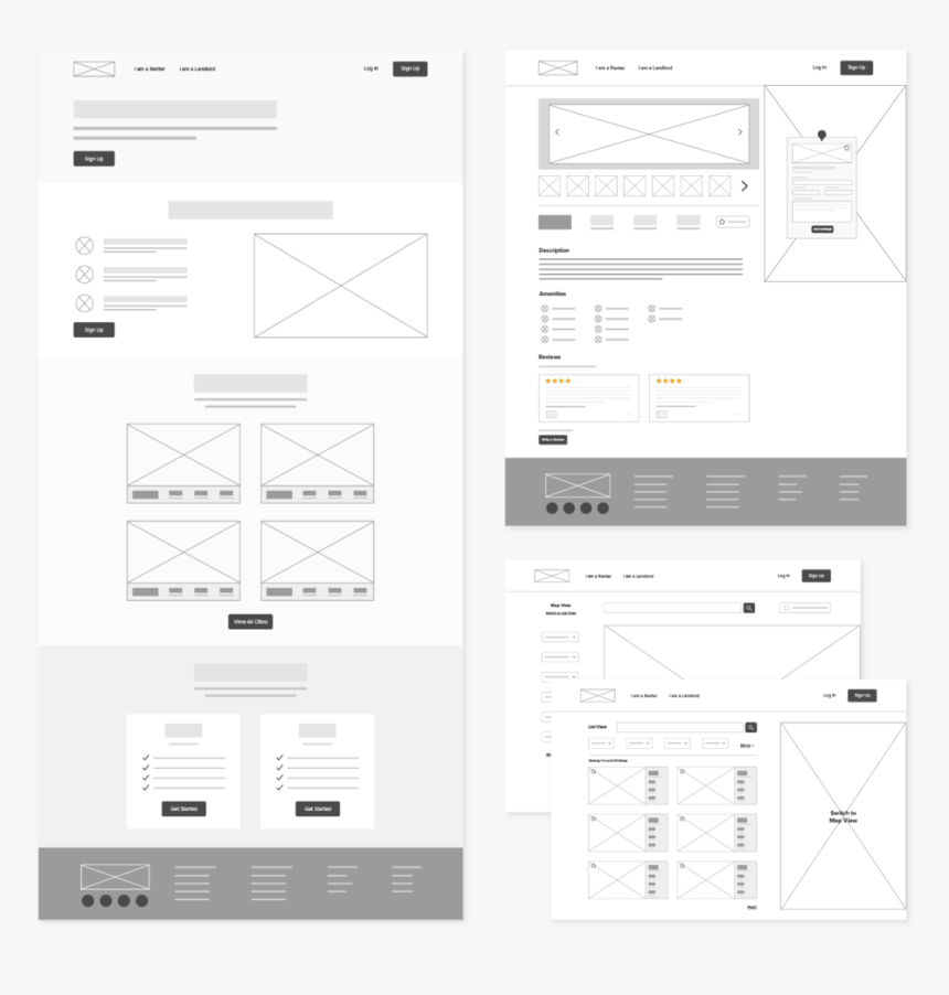 Rent-tastic Desktop Wireframes, HD Png Download , Transparent Png Image ...