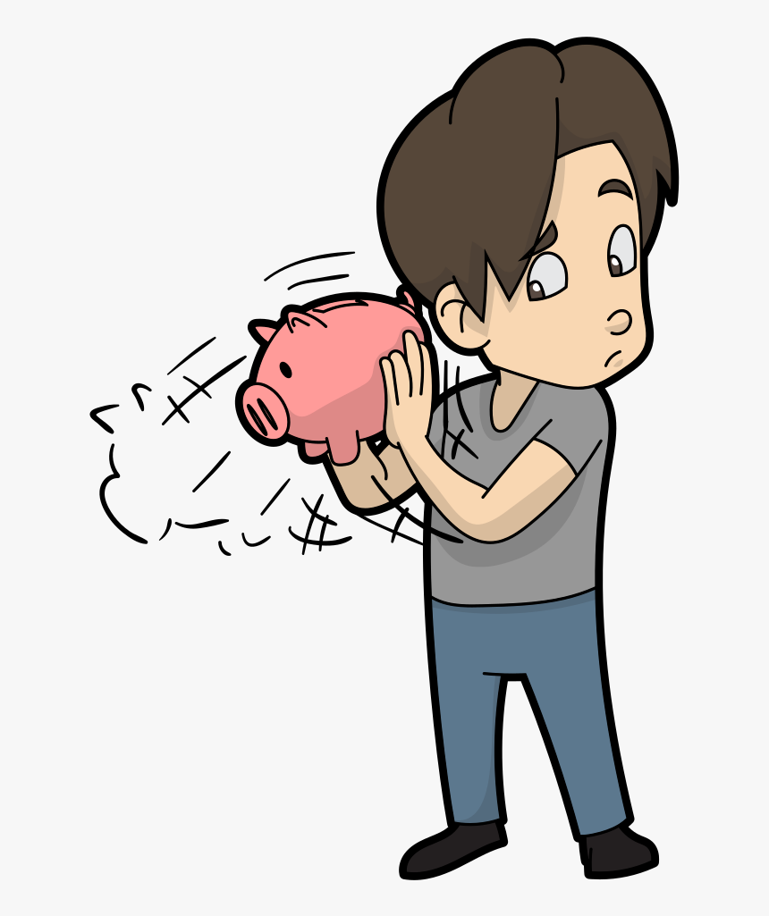 Man With Piggy Bank Cartoon, HD Png Download