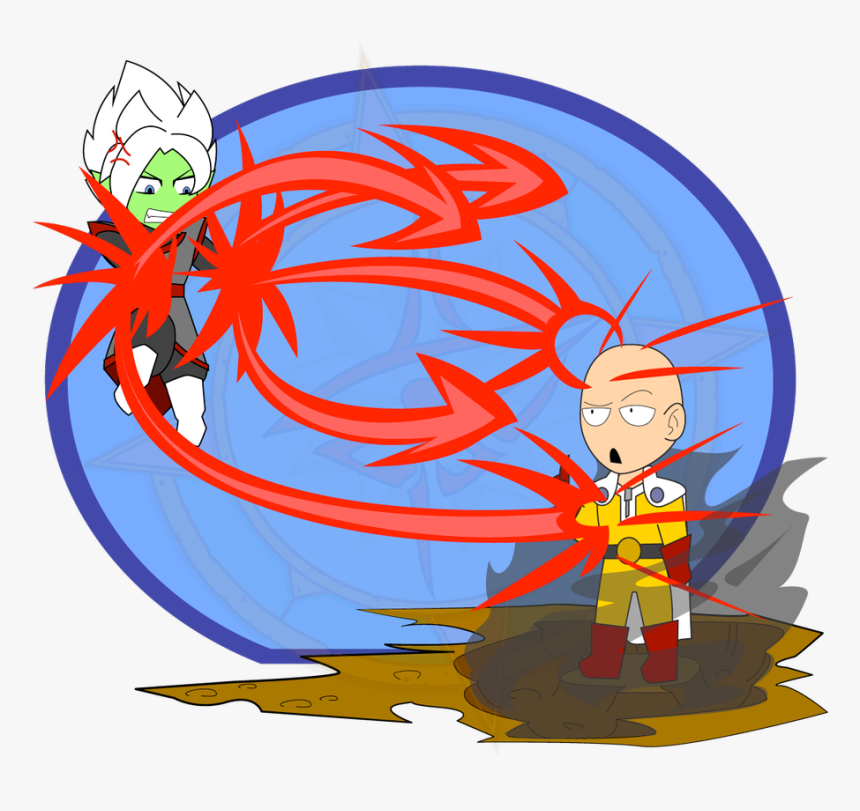 Saitama Goku Illustration Cartoon - Saitama Vs Merged Zamasu, HD Png Download
