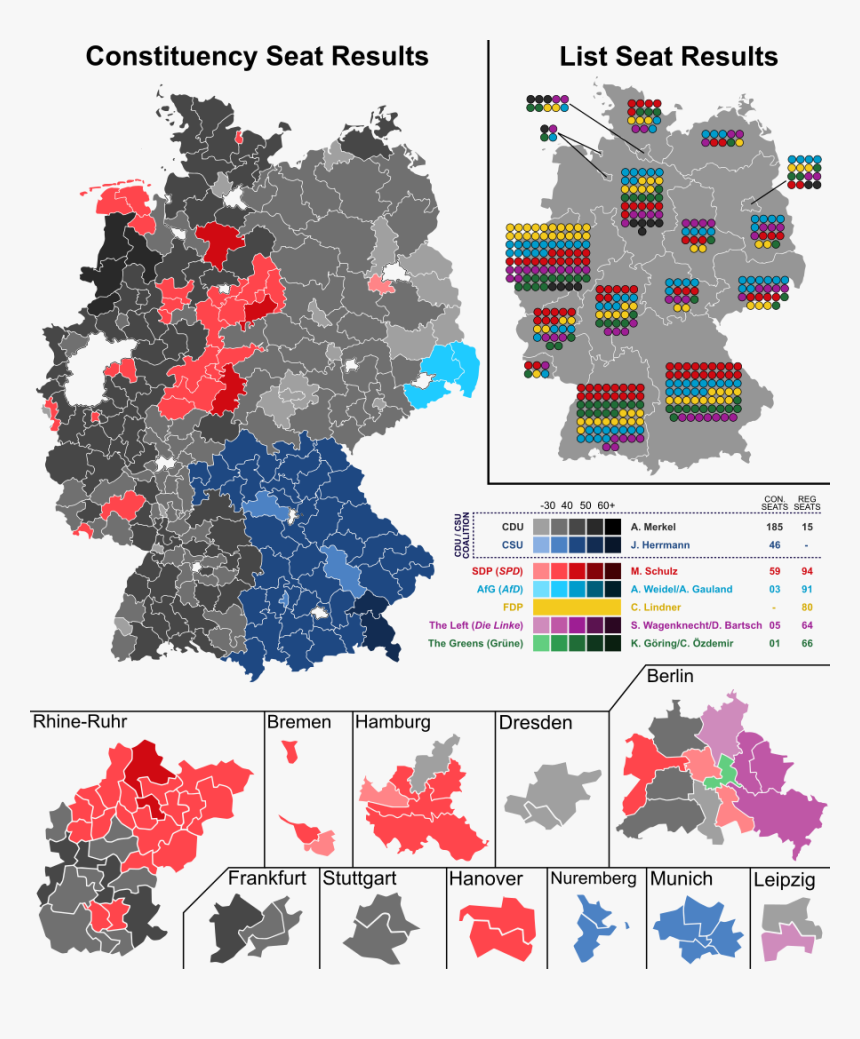 German Election 2017 Results, HD Png Download