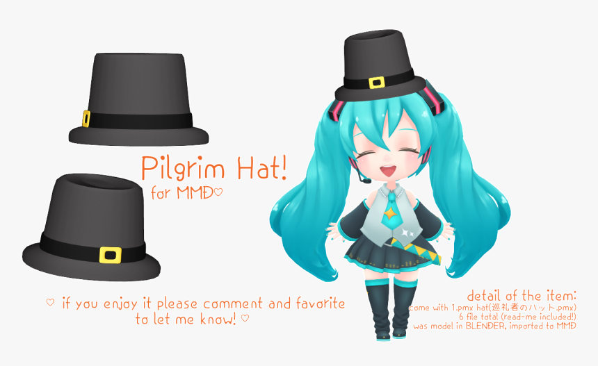 Fedora Clipart Boys Hat - Mmd Pilgrim, HD Png Download