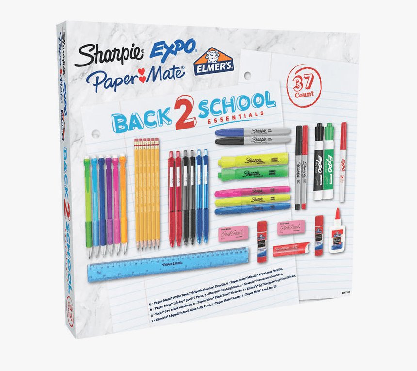Back 2 School Essentials Pens Pencils Sharpie Expo - Back To School Essentials At Costco, HD Png Download