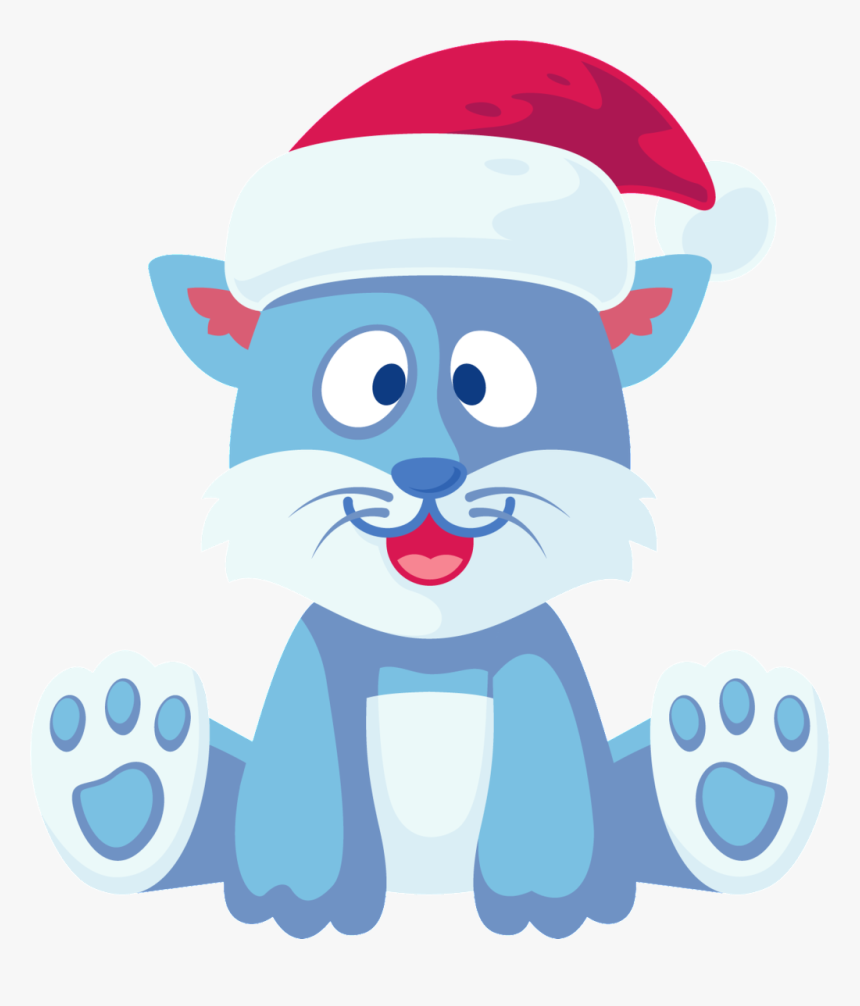 Tiger Transparent Cartoon Sitting In A Christmas Hat - Portable Network Graphics, HD Png Download
