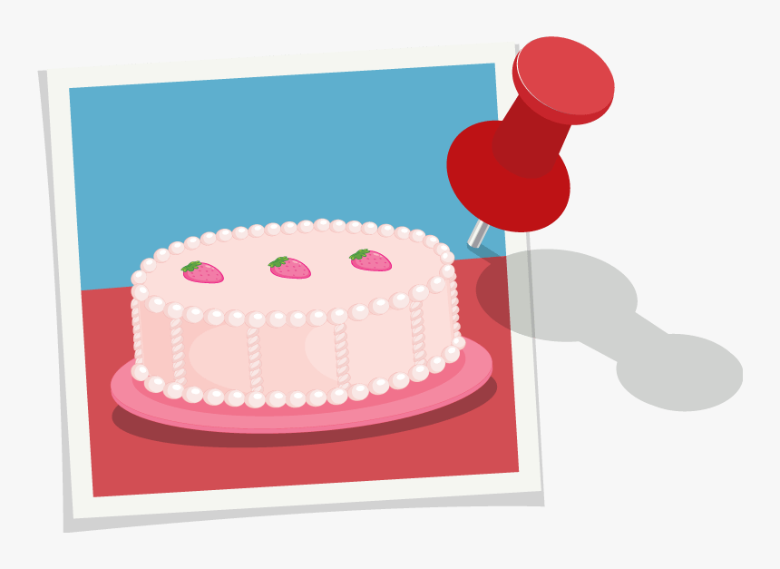 Pinned Picture Of A Pink Pastry Product - Birthday Cake, HD Png Download