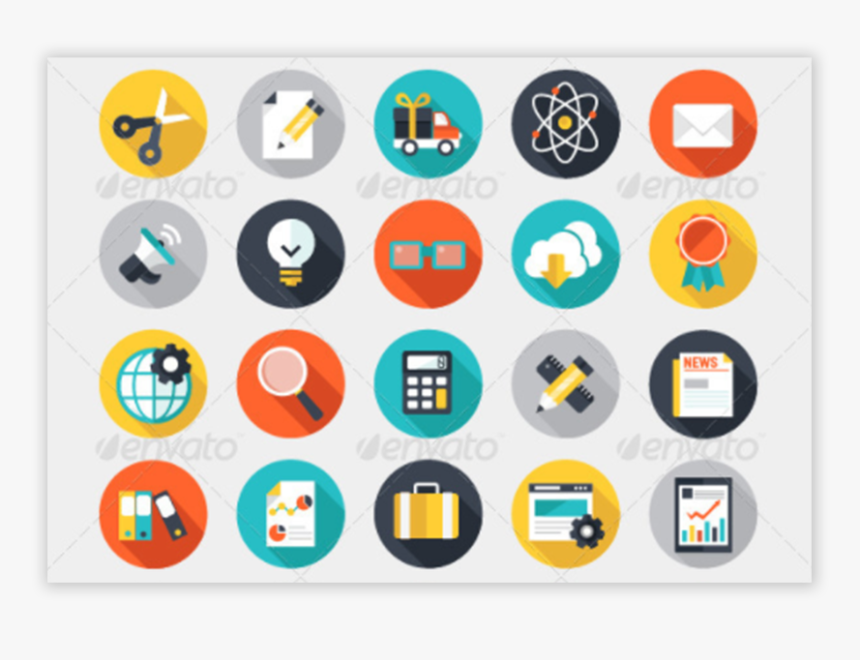 Flat Icons Set - Circle, HD Png Download
